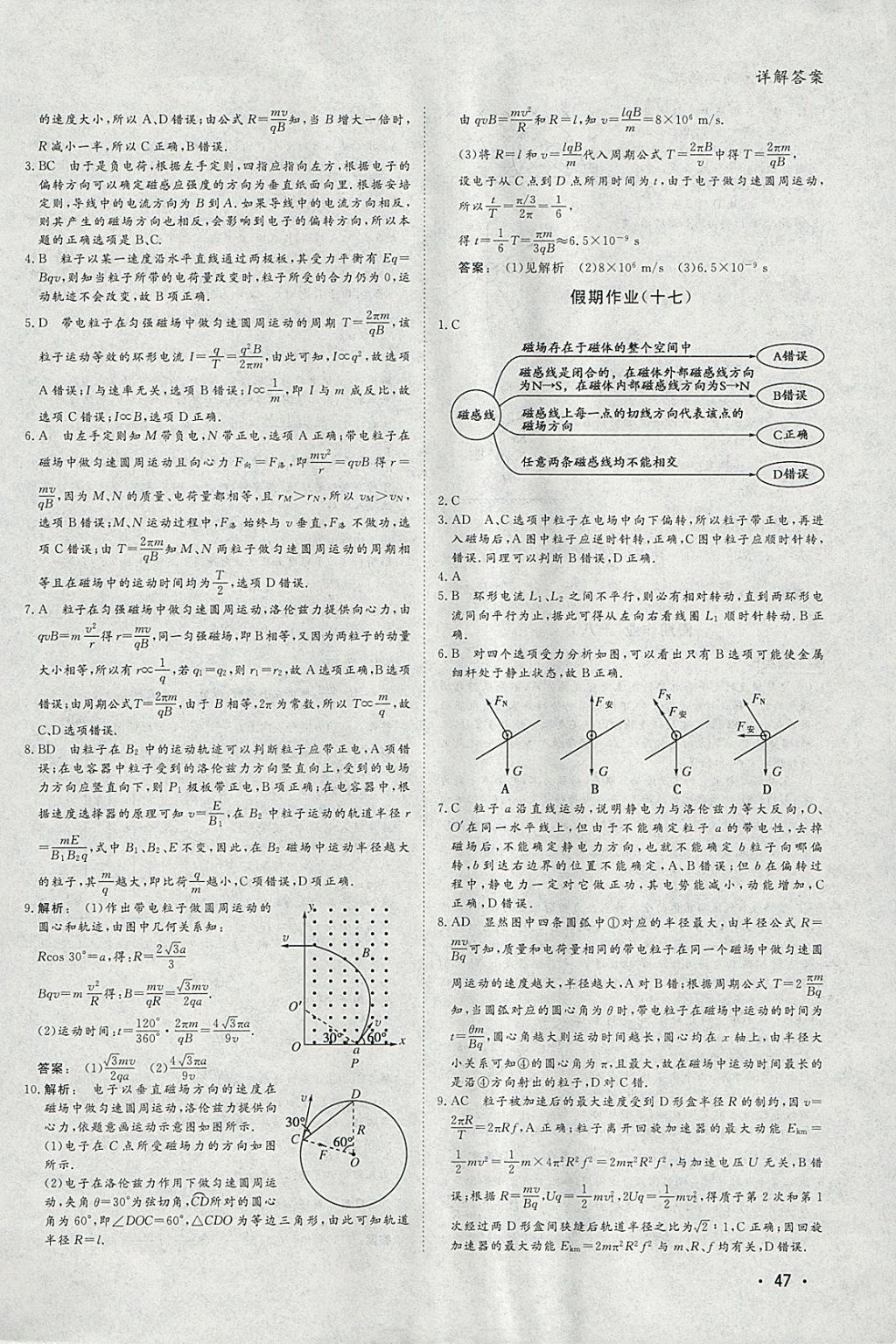 2018年金版新学案假期作业寒假高二物理 参考答案第10页