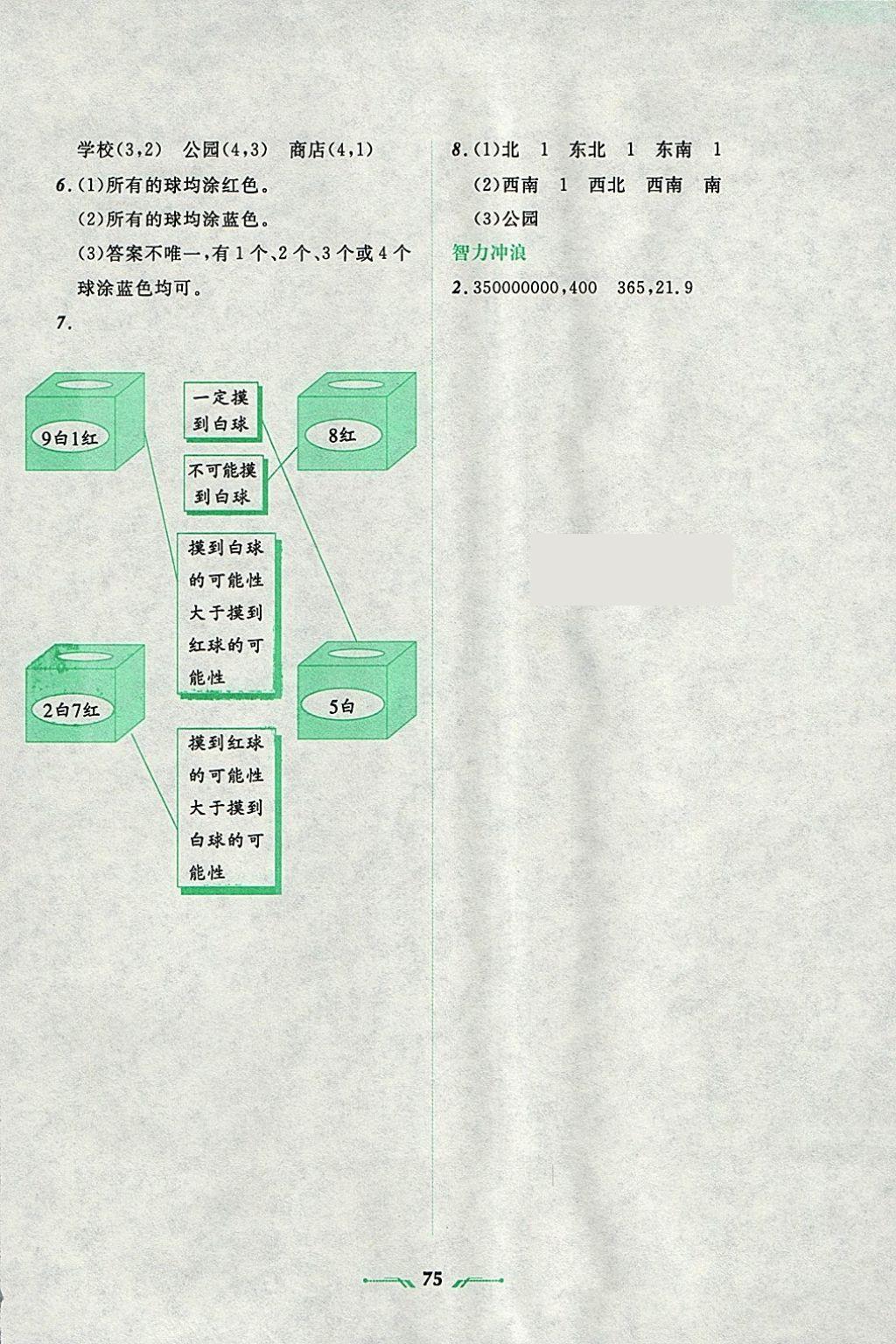 2018年寒假樂(lè)園四年級(jí)數(shù)學(xué)遼寧師范大學(xué)出版社 參考答案第5頁(yè)