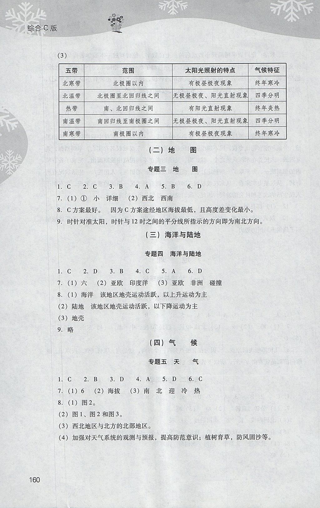 2018年新课程寒假作业本七年级综合C版山西教育出版社 参考答案第15页