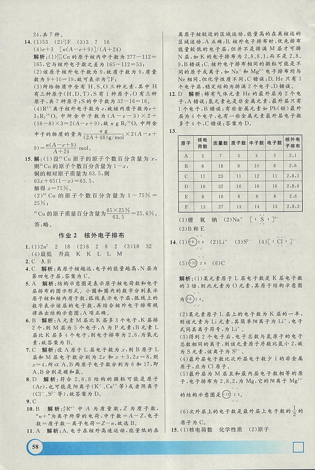 2018年钟书金牌寒假作业导与练高一年级化学上海专版 参考答案第2页