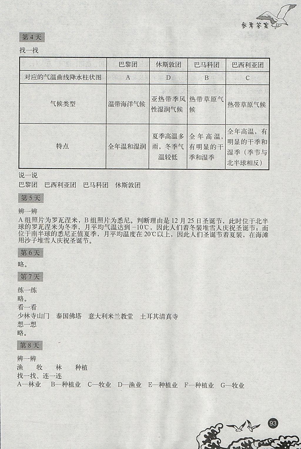 2018年學生寒假實踐手冊八年級文科綜合 參考答案第11頁