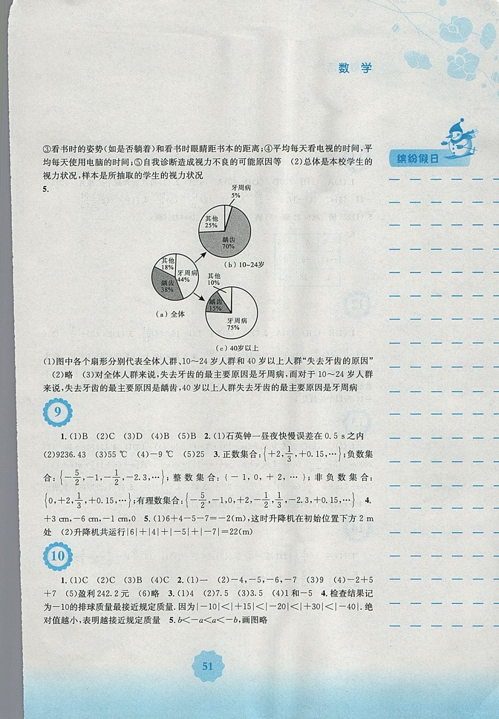 2018年寒假生活七年級數(shù)學通用版S安徽教育出版社 參考答案第3頁