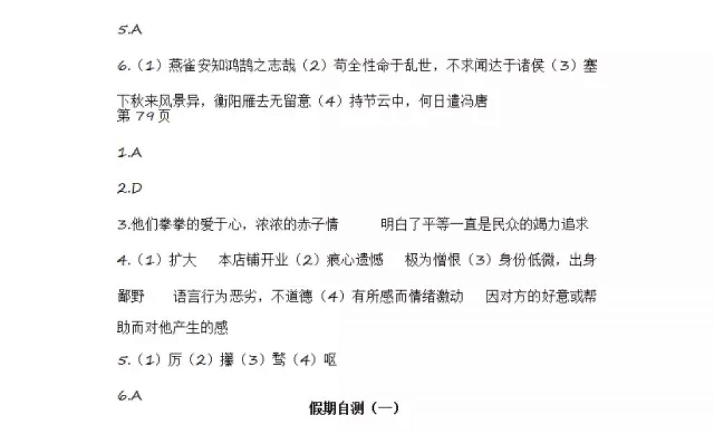 2018年寒假Happy假日九年级语文人教版黑龙江少年儿童出版社 参考答案第24页