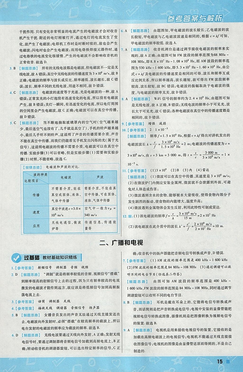 2018年一遍過初中物理九年級下冊北師大版 參考答案第15頁