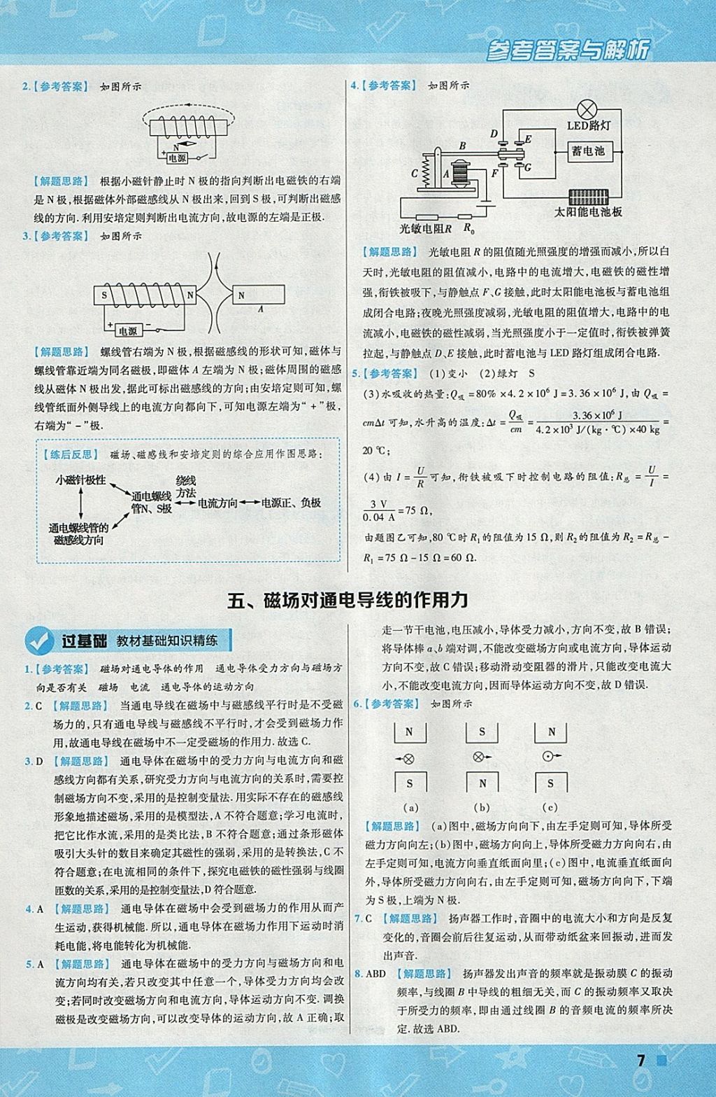 2018年一遍過(guò)初中物理九年級(jí)下冊(cè)北師大版 參考答案第7頁(yè)