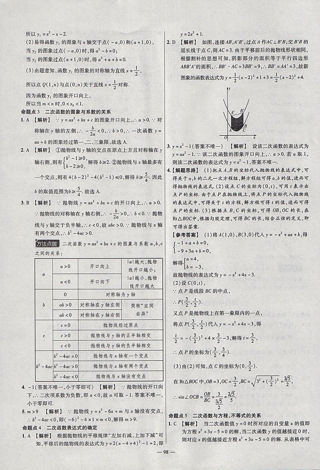 2018年金考卷活页题选九年级数学下册北师大版 参考答案第20页