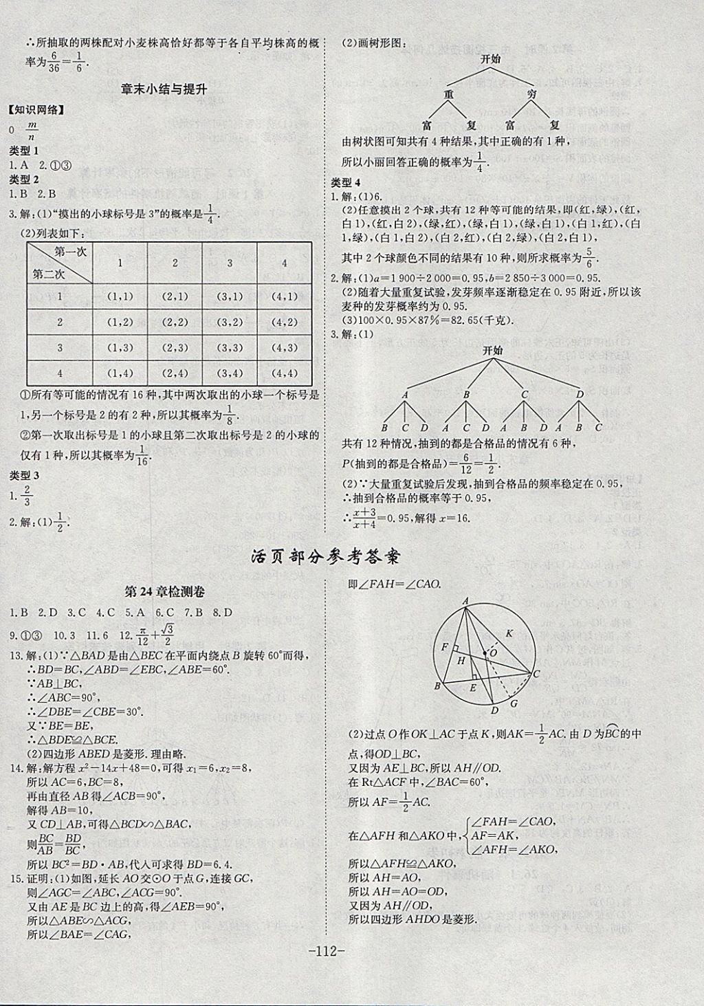 2018年課時(shí)A計(jì)劃九年級數(shù)學(xué)下冊滬科版 參考答案第16頁