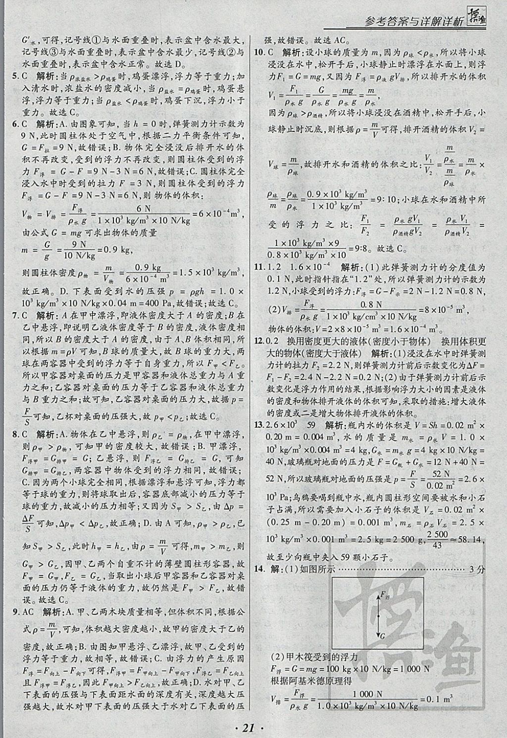 2018年授之以漁全國各地市中考試題分類物理 參考答案第21頁