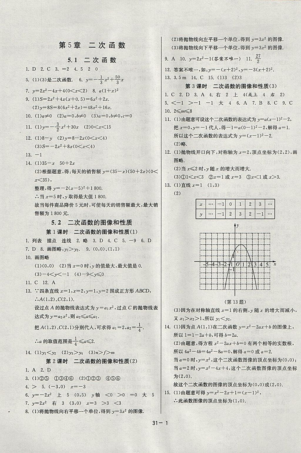 2018年课时训练九年级数学下册江苏版 参考答案第1页