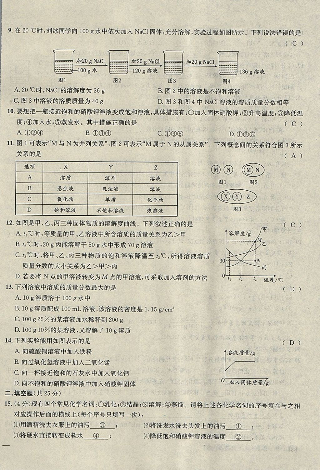 2018年名校秘題全程導(dǎo)練九年級(jí)化學(xué)下冊(cè)人教版 參考答案第111頁(yè)