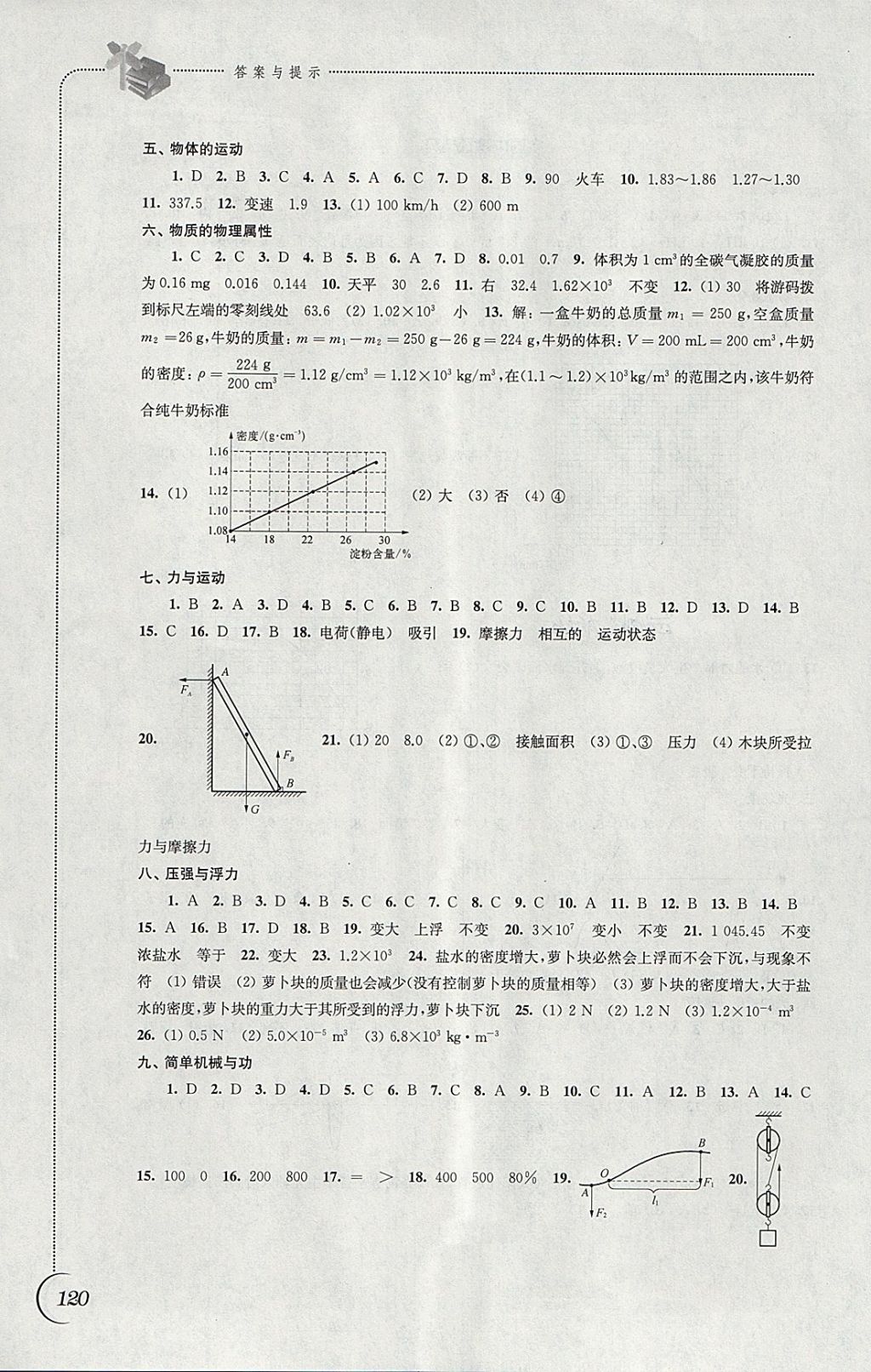 2018年同步练习九年级物理下册苏科版江苏凤凰科学技术出版社 参考答案第8页