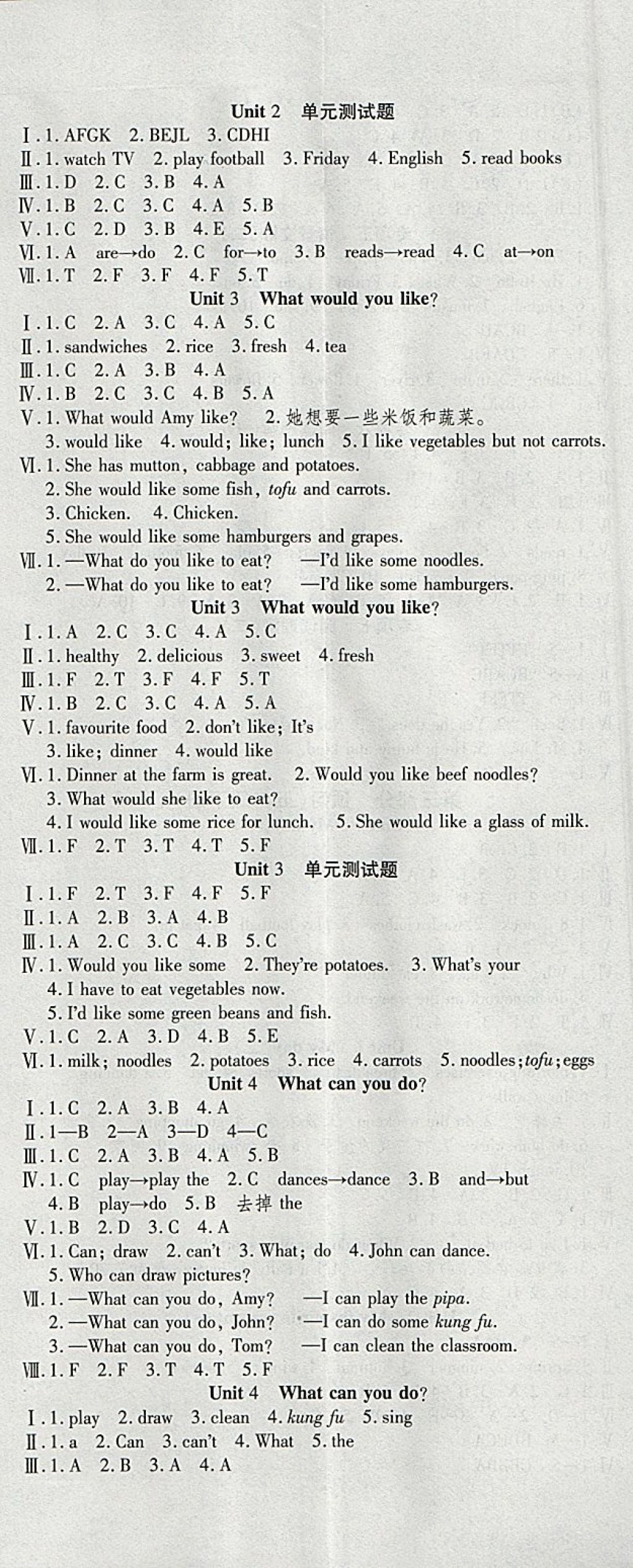 2018年智趣寒假溫故知新五年級英語人教PEP版 參考答案第2頁