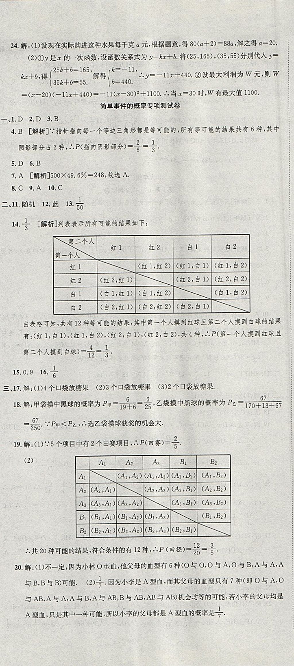 2017年創(chuàng)新優(yōu)化新天地試卷九年級數(shù)學(xué)浙教版 參考答案第20頁