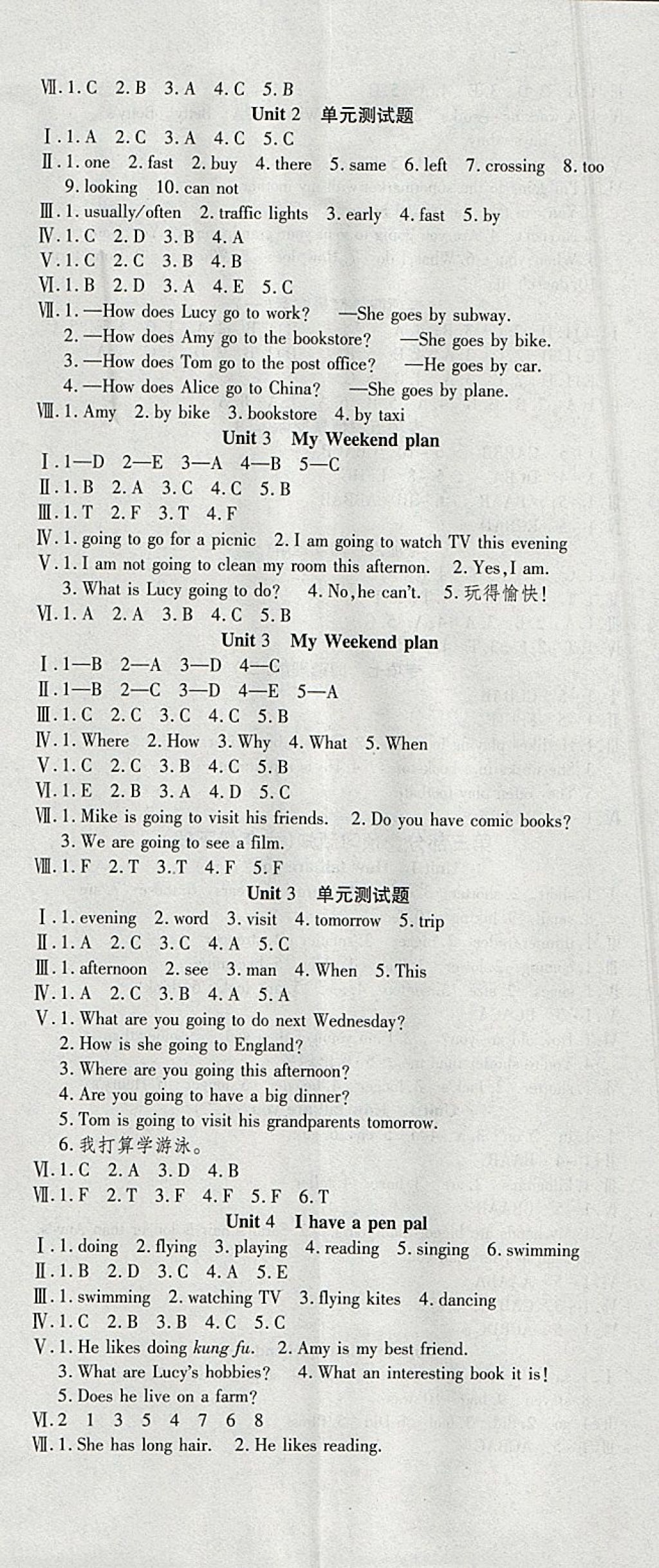 2018年智趣寒假温故知新六年级英语人教PEP版 参考答案第2页