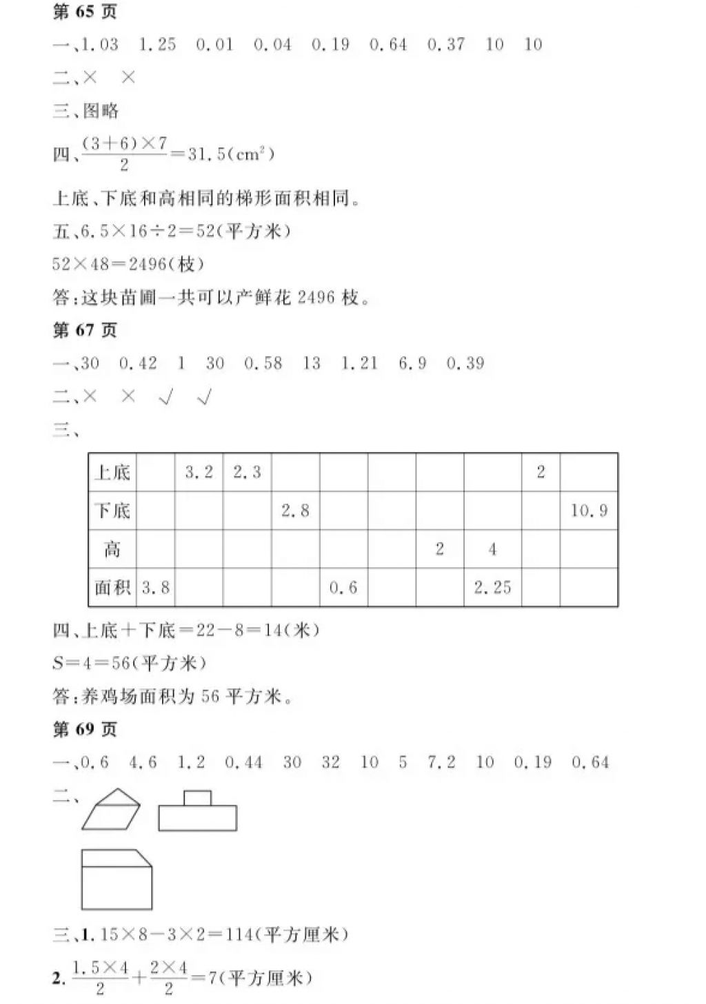 2018年陽光假日寒假五年級數(shù)學人教版 參考答案第16頁