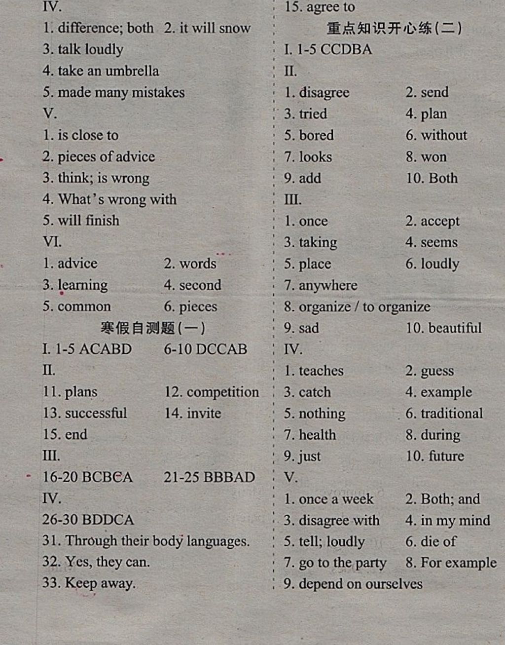 2018年英語學(xué)習(xí)輔導(dǎo)報(bào)八年級寒假綜合能力?？?nbsp;參考答案第2頁