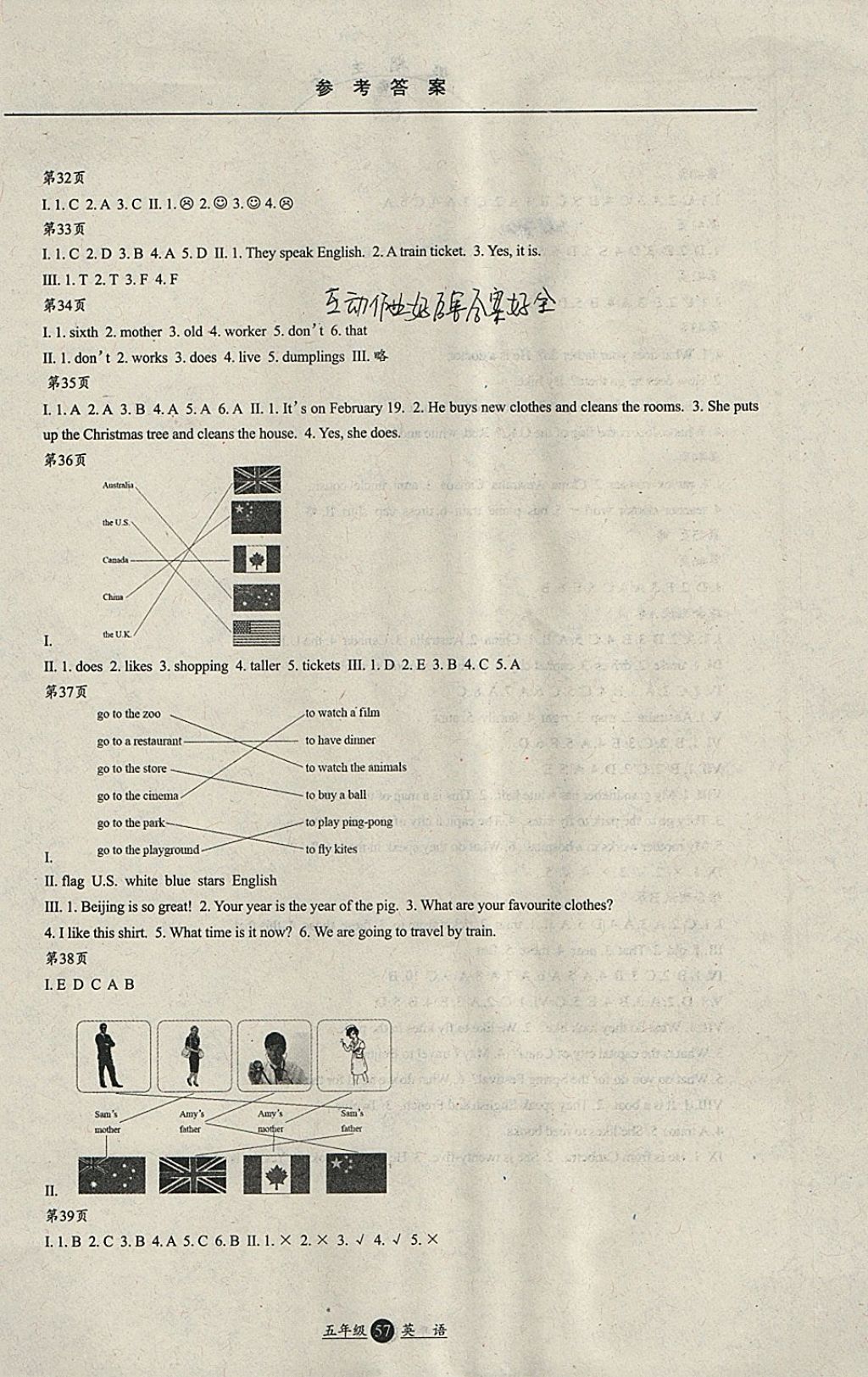 2018年假期生活寒假五年級英語冀教版三起方圓電子音像出版社 參考答案第3頁