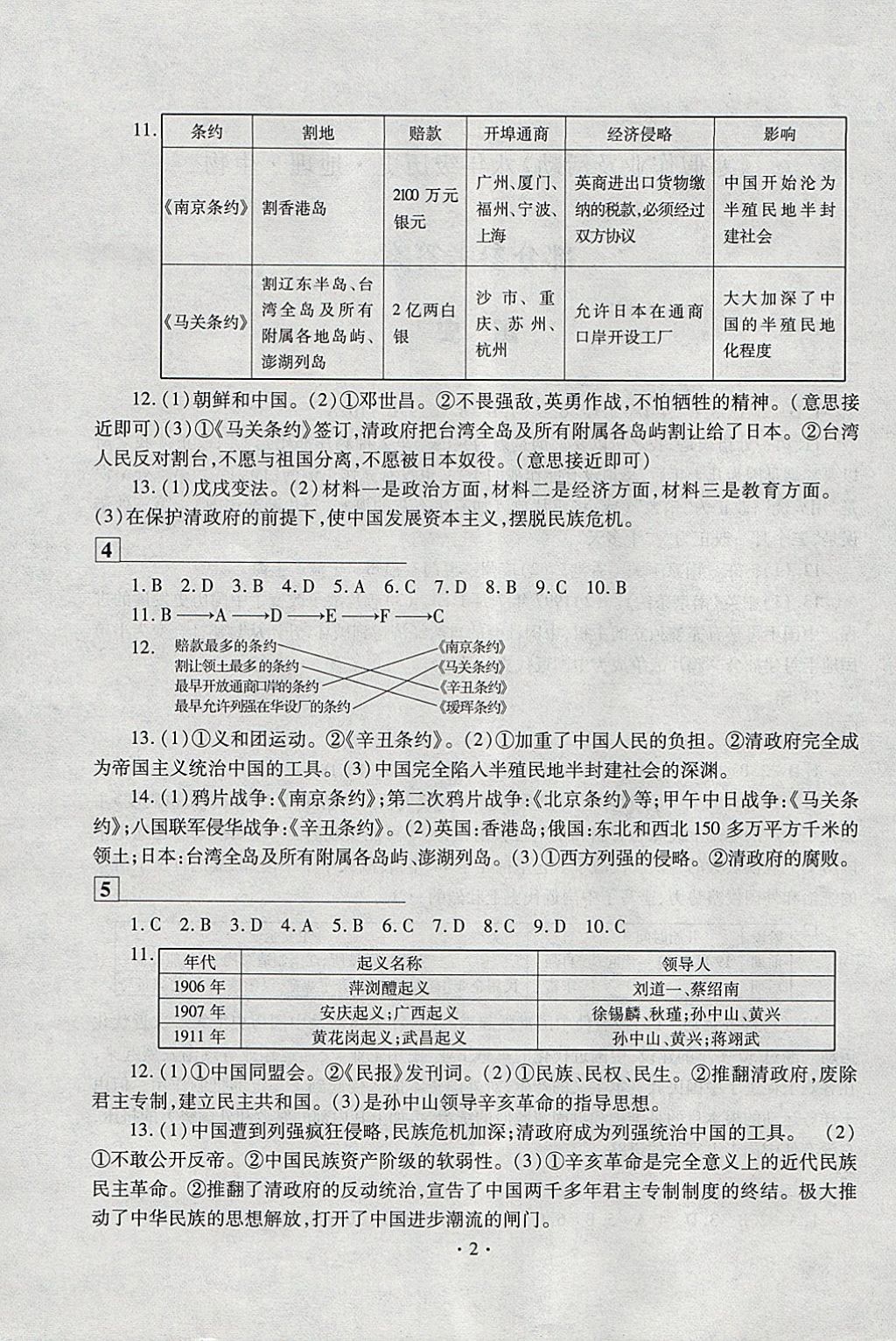 2018年寒假作業(yè)及活動八年級歷史地理生物各版通用 參考答案第2頁