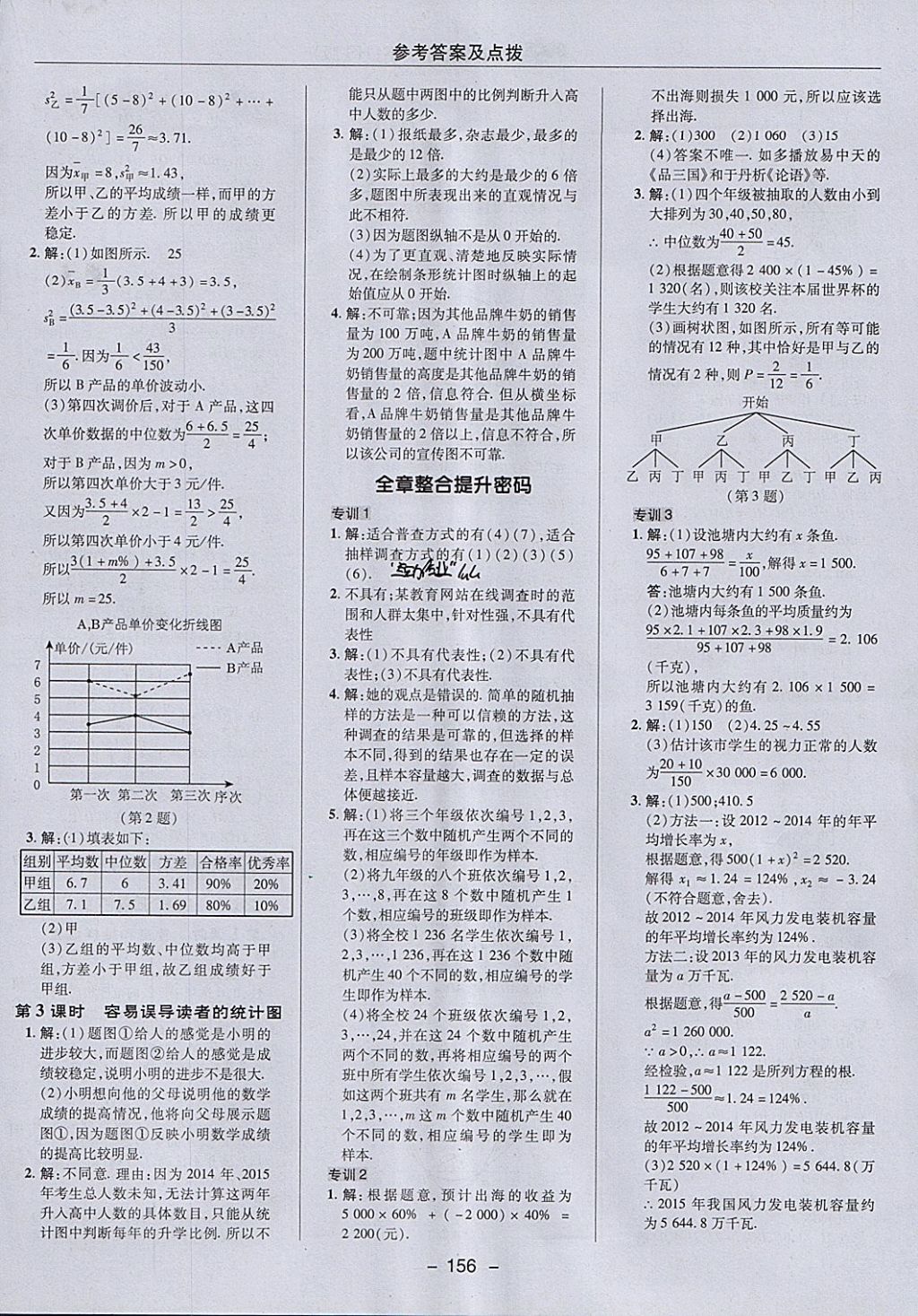 2018年綜合應用創(chuàng)新題典中點九年級數學下冊華師大版 參考答案第40頁