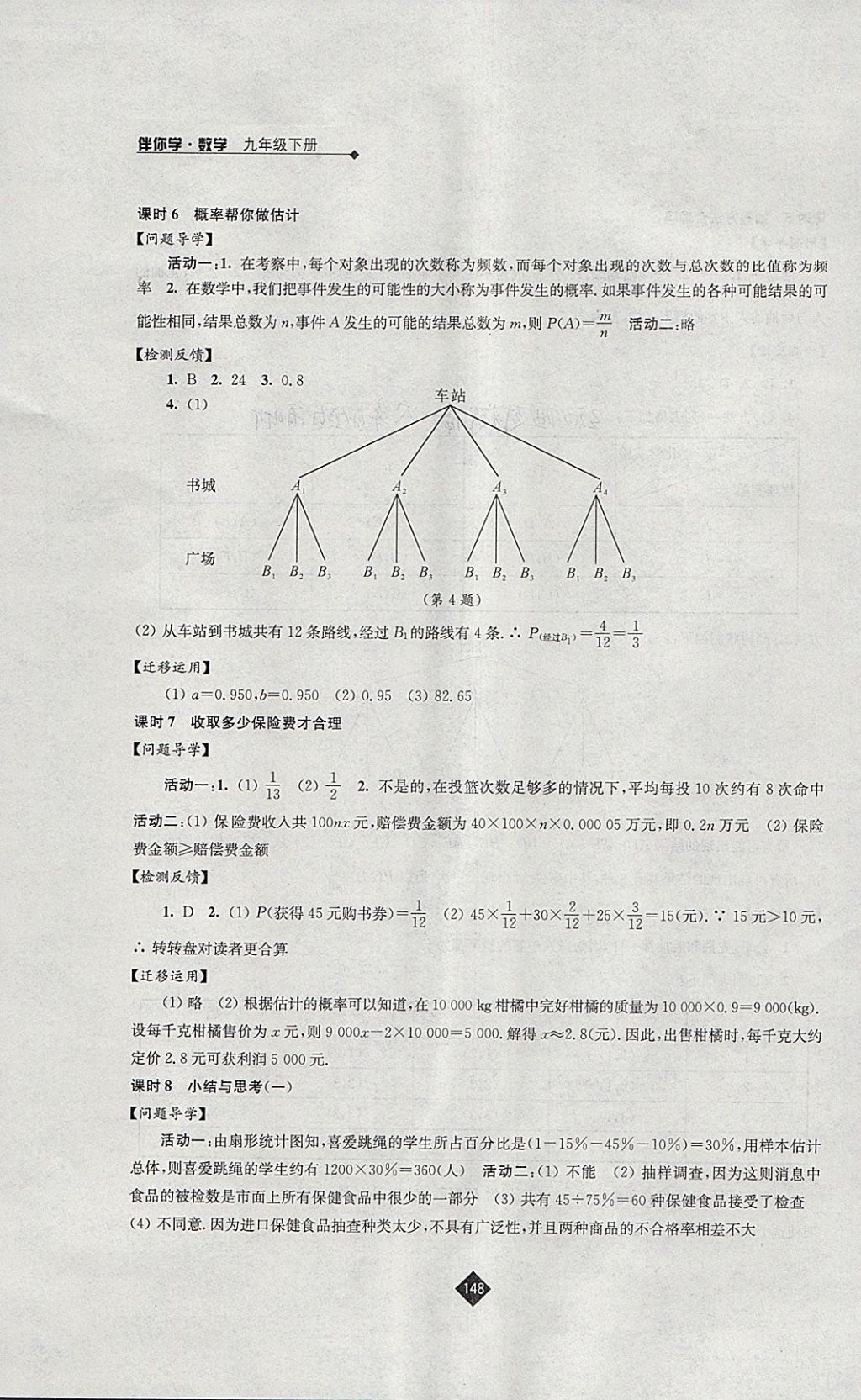 2018年伴你學(xué)九年級(jí)數(shù)學(xué)下冊(cè)蘇科版 參考答案第16頁(yè)