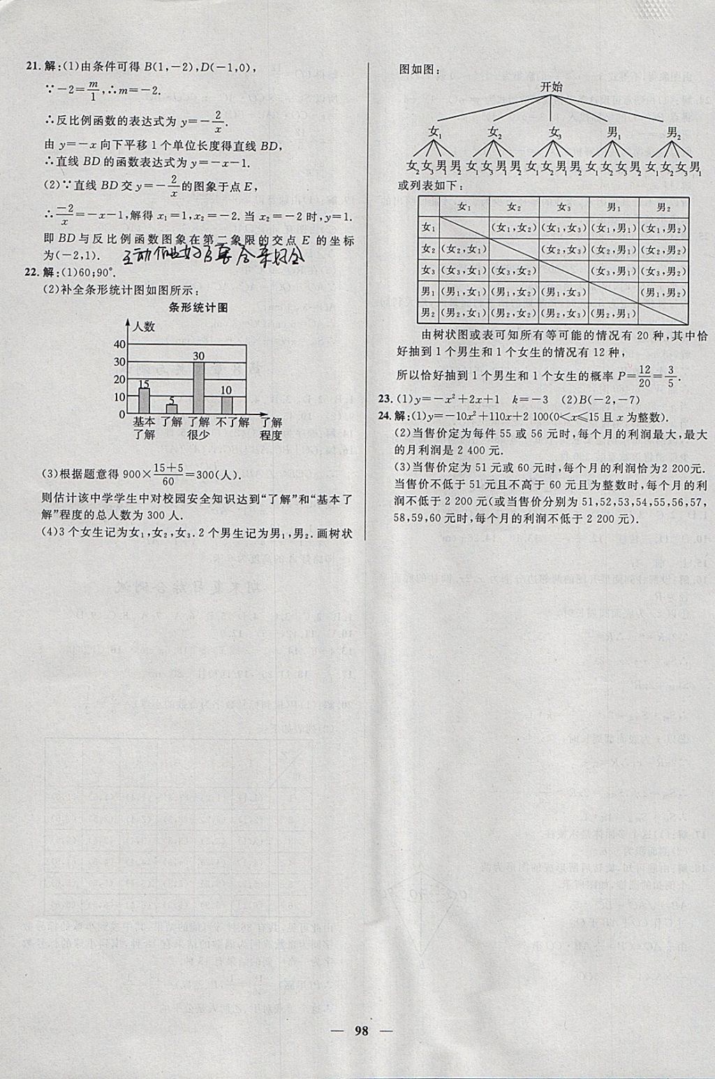 2018年奪冠百分百新導(dǎo)學(xué)課時(shí)練九年級(jí)數(shù)學(xué)下冊(cè)青島版 參考答案第16頁