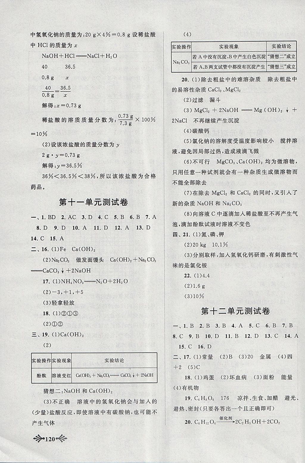 2018年自主學習當堂反饋九年級化學下冊人教版 參考答案第11頁