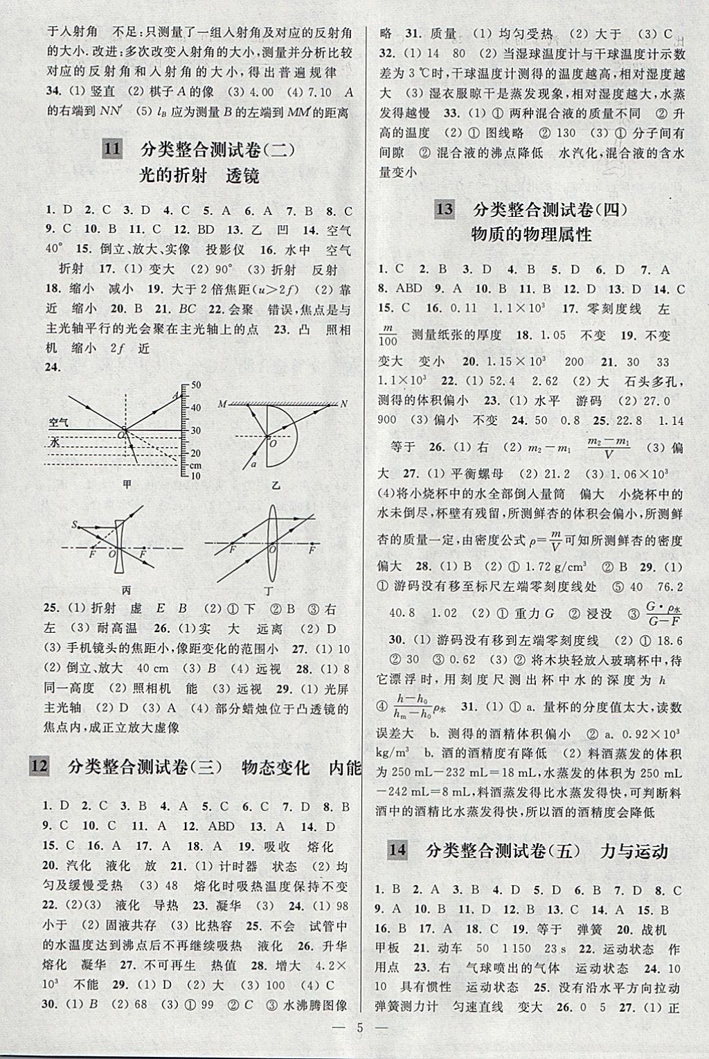 2018年亮點(diǎn)給力大試卷九年級(jí)物理下冊(cè)江蘇版 參考答案第5頁(yè)