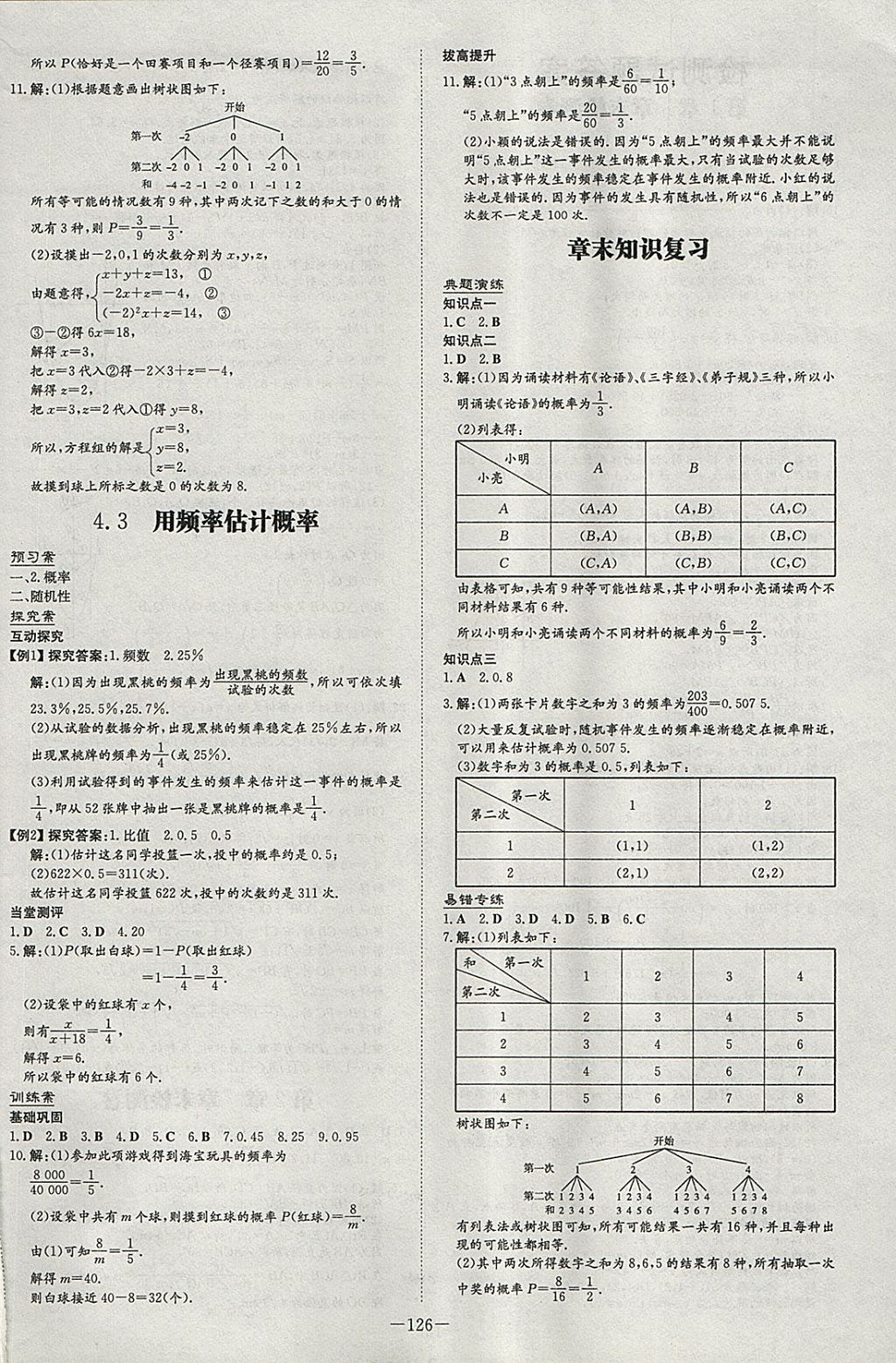 2018年初中同步學習導與練導學探究案九年級數學下冊湘教版 參考答案第18頁