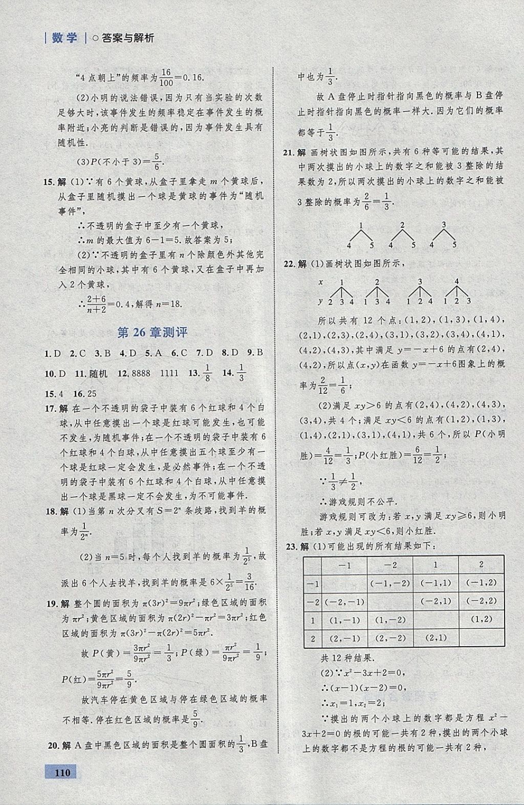 2018年初中同步學(xué)考優(yōu)化設(shè)計(jì)九年級(jí)數(shù)學(xué)下冊(cè)滬科版 參考答案第36頁