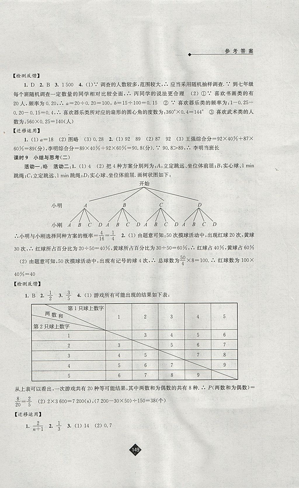 2018年伴你学九年级数学下册苏科版 参考答案第17页