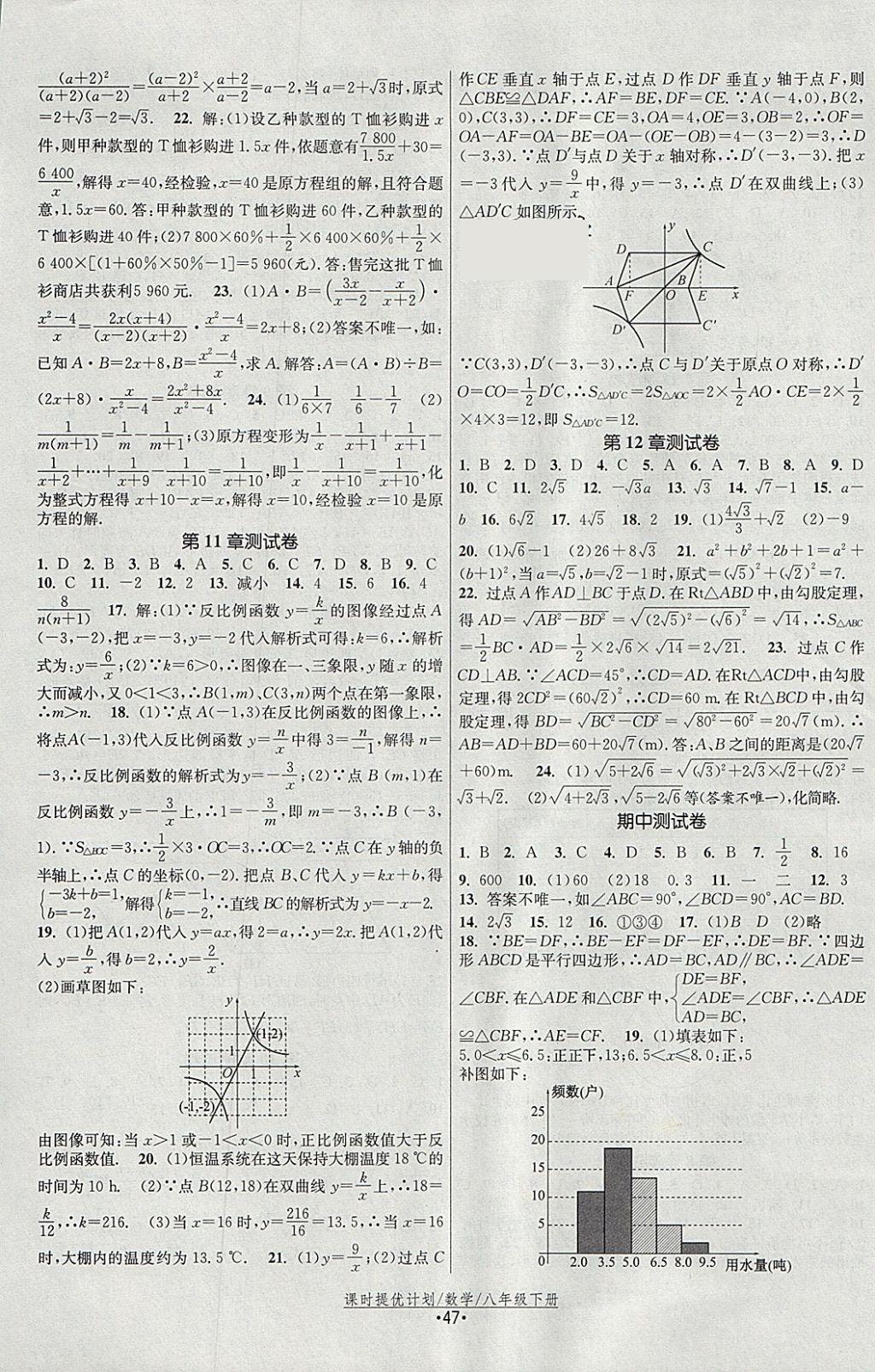 2018年课时提优计划作业本八年级数学下册苏科版 参考答案第15页