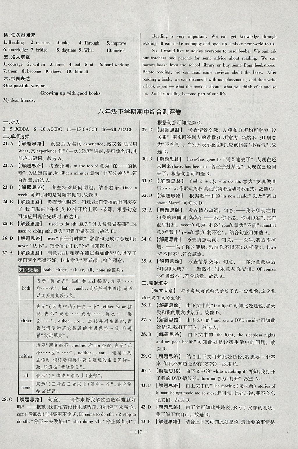 2018年金考卷活頁(yè)題選八年級(jí)英語(yǔ)下冊(cè)譯林牛津版 參考答案第9頁(yè)