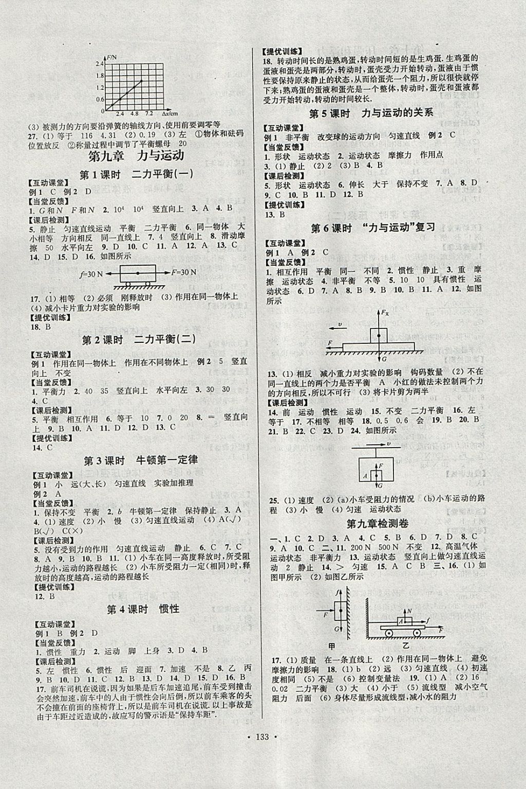 2018年南通小題課時(shí)作業(yè)本八年級(jí)物理下冊(cè)蘇科版 參考答案第5頁(yè)