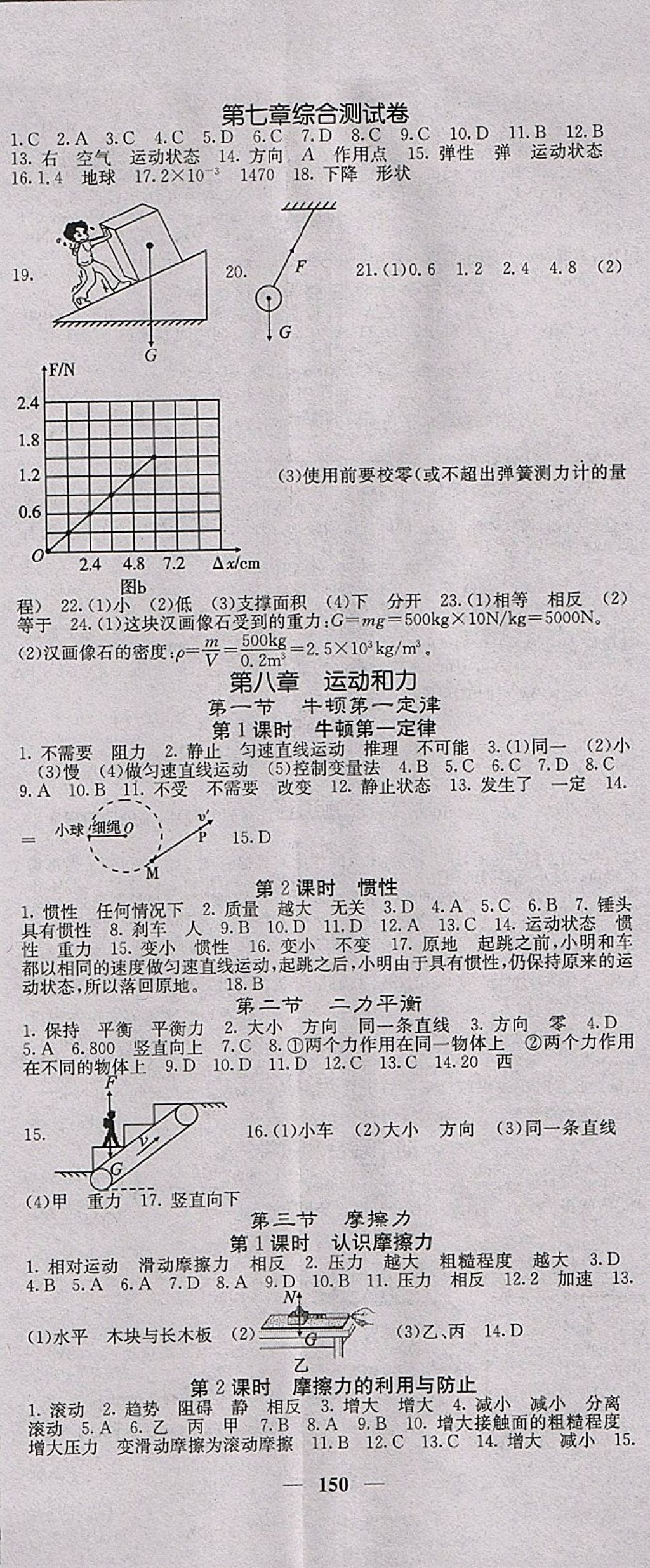 2018年課堂點(diǎn)睛八年級物理下冊人教版 參考答案第2頁