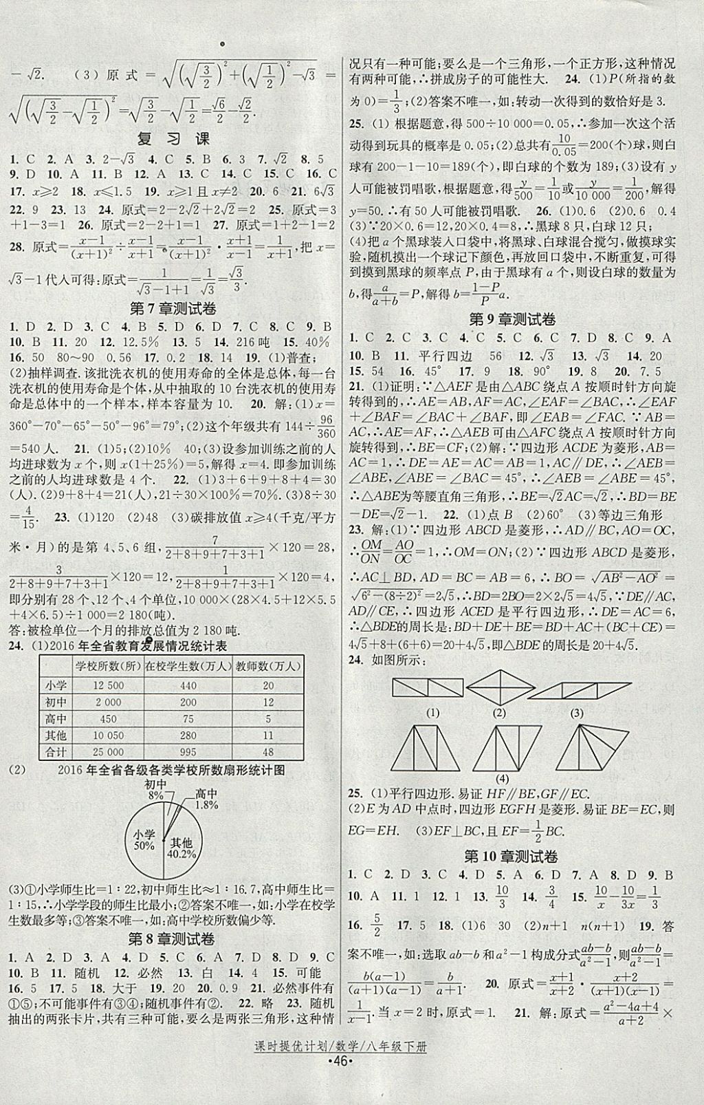 2018年課時提優(yōu)計劃作業(yè)本八年級數(shù)學(xué)下冊蘇科版 參考答案第14頁