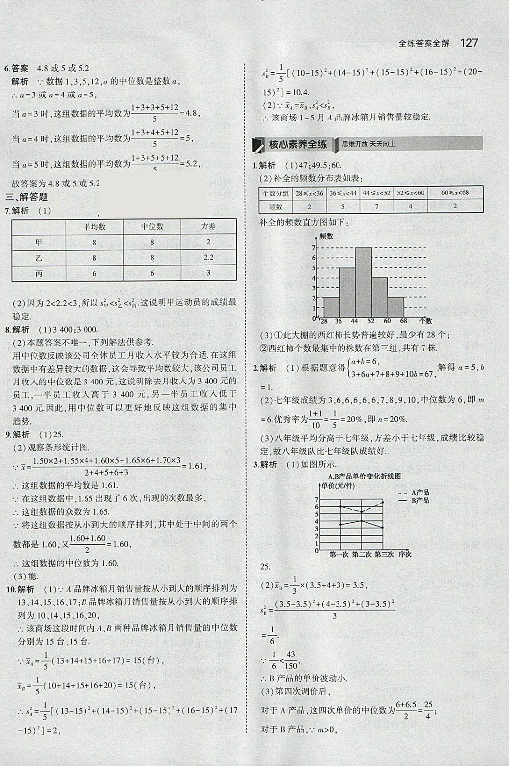 2018年5年中考3年模拟初中数学八年级下册沪科版 参考答案第37页