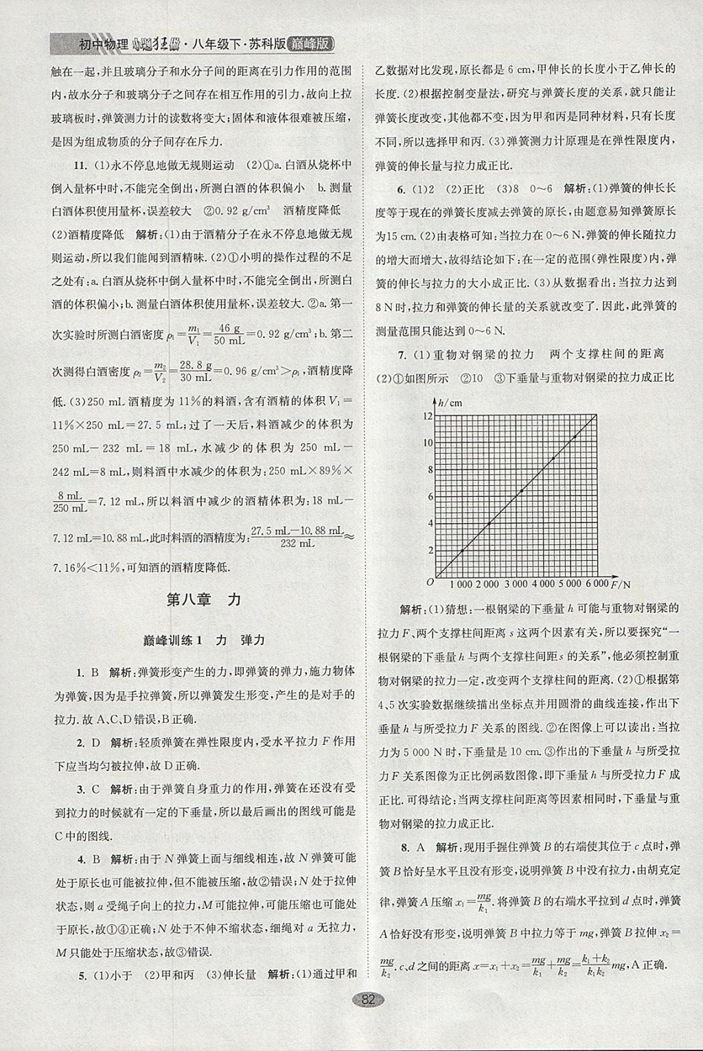 2018年初中物理小题狂做八年级下册苏科版巅峰版 参考答案第10页