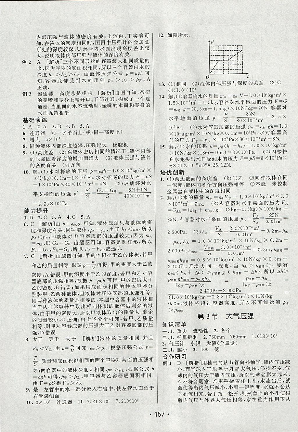 2018年同行學(xué)案學(xué)練測(cè)八年級(jí)物理下冊(cè)人教版 參考答案第9頁(yè)