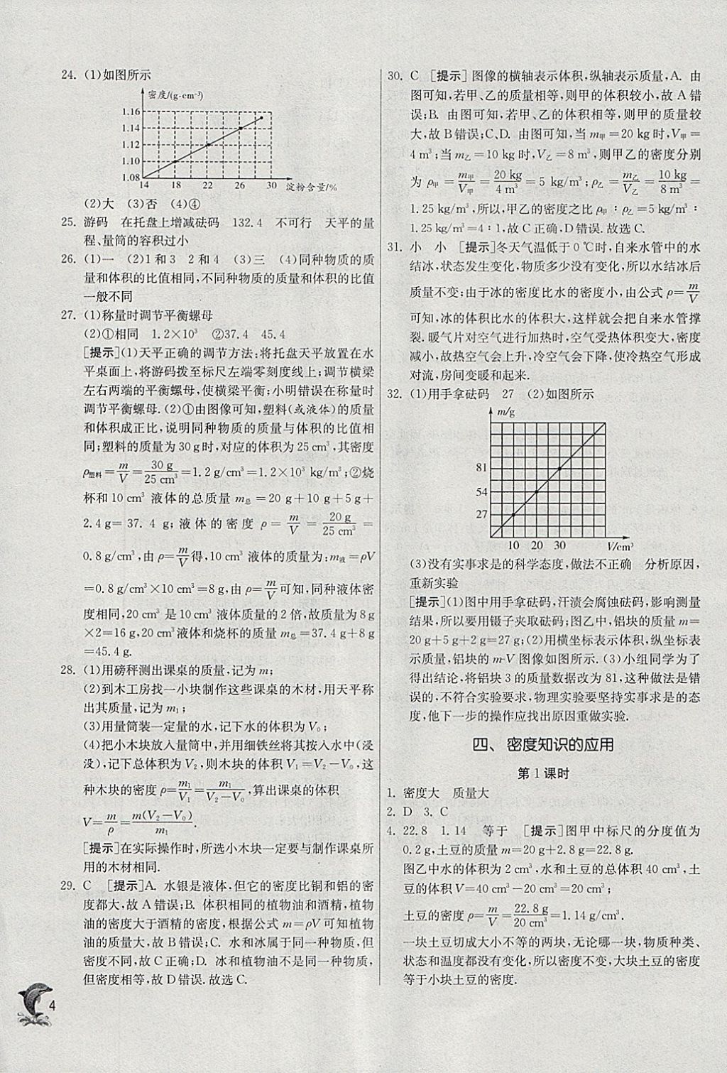 2018年實驗班提優(yōu)訓(xùn)練八年級物理下冊蘇科版 參考答案第4頁