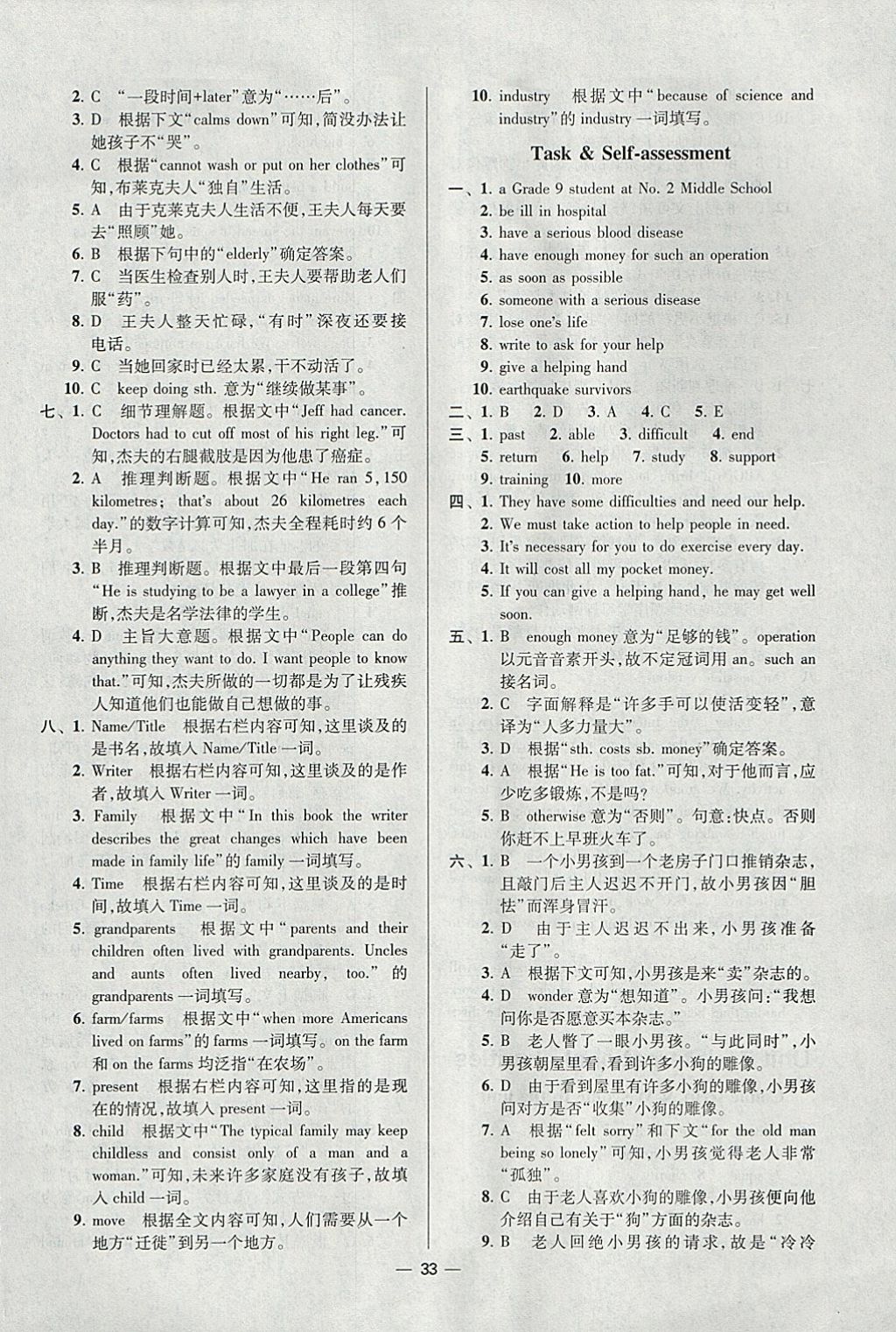 2018年初中英语小题狂做八年级下册江苏版提优版 参考答案第33页