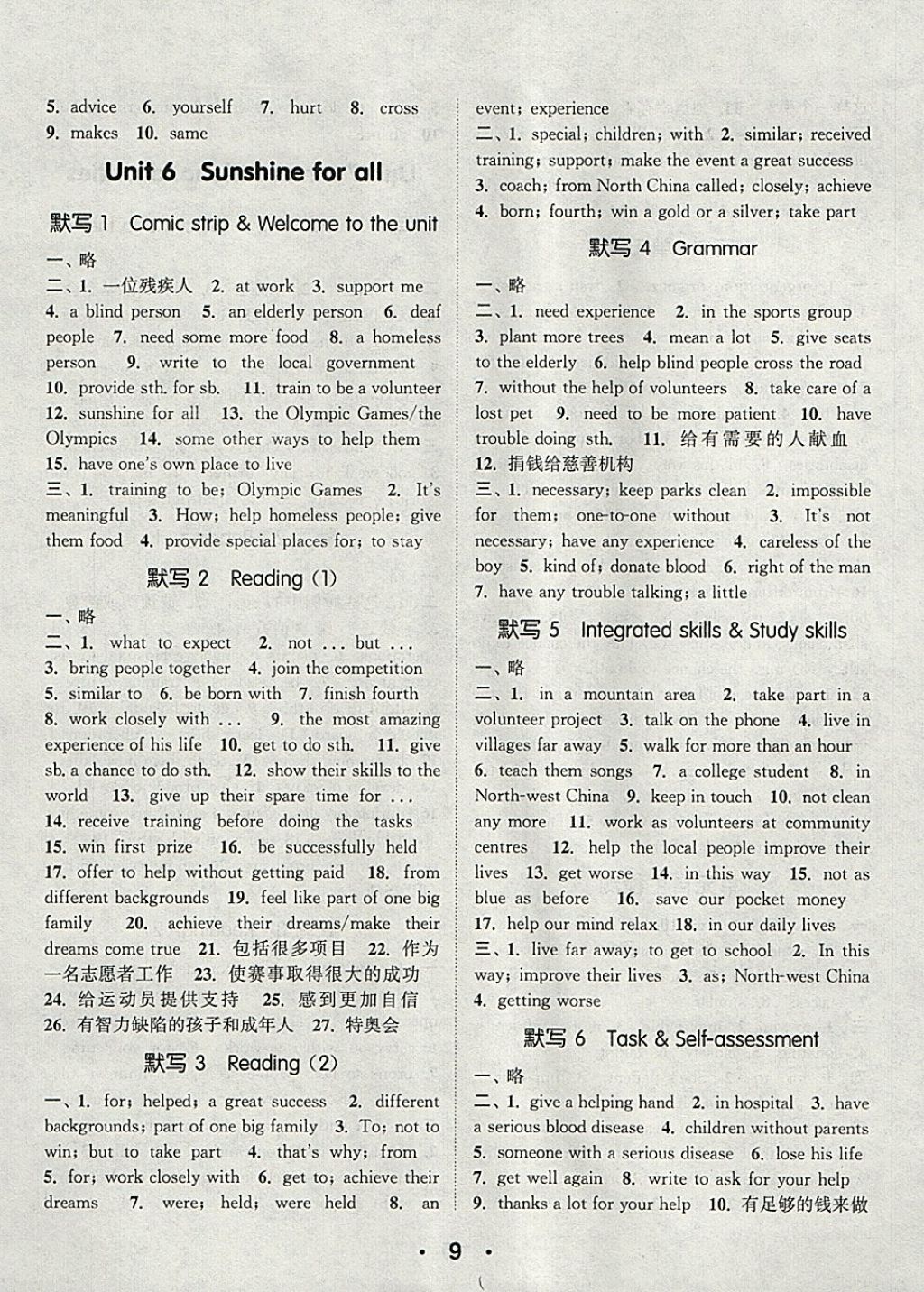 2018年通城學(xué)典初中英語(yǔ)默寫(xiě)能手八年級(jí)下冊(cè)譯林版 參考答案第9頁(yè)