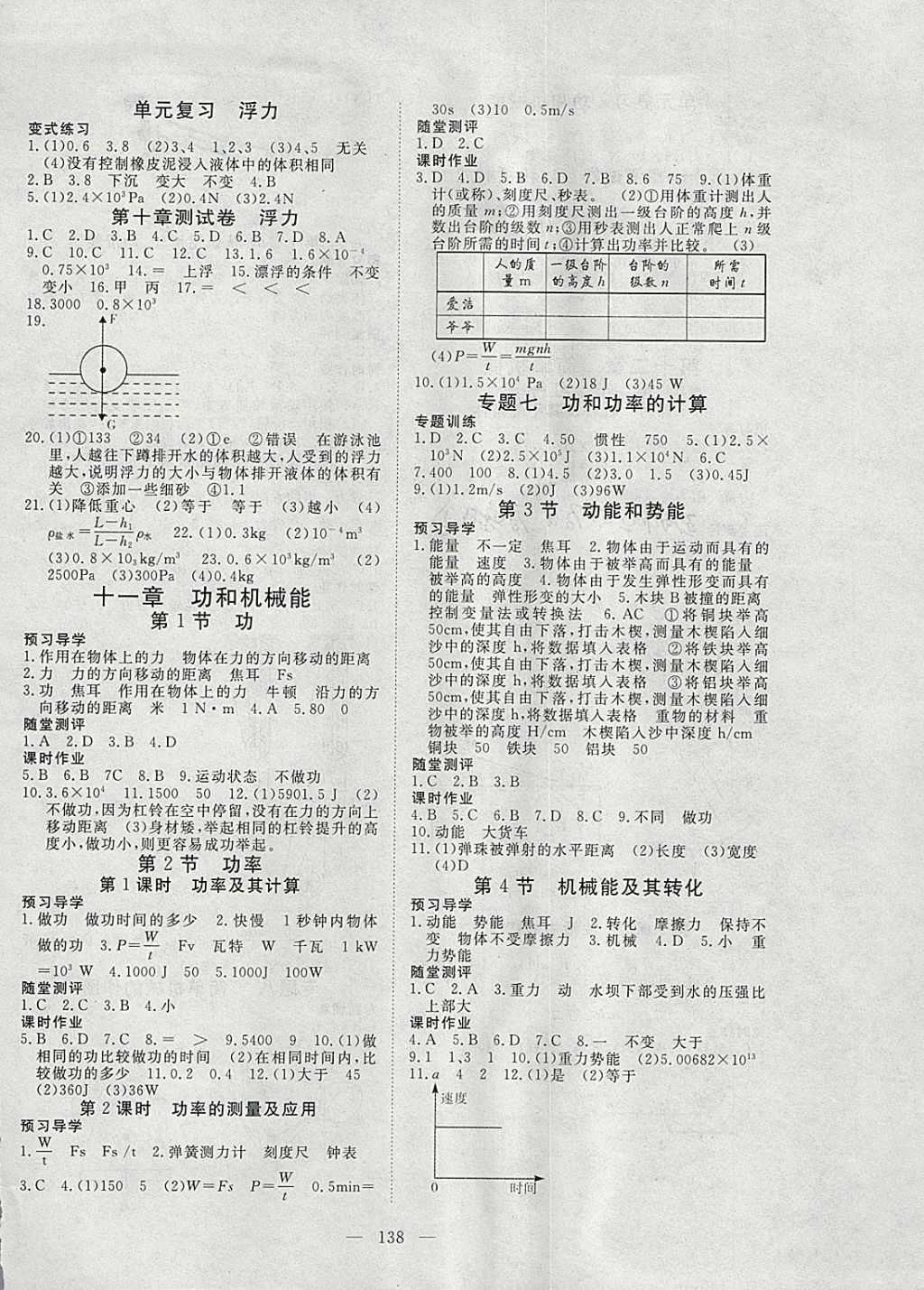 2018年351高效课堂导学案八年级物理下册 参考答案第6页