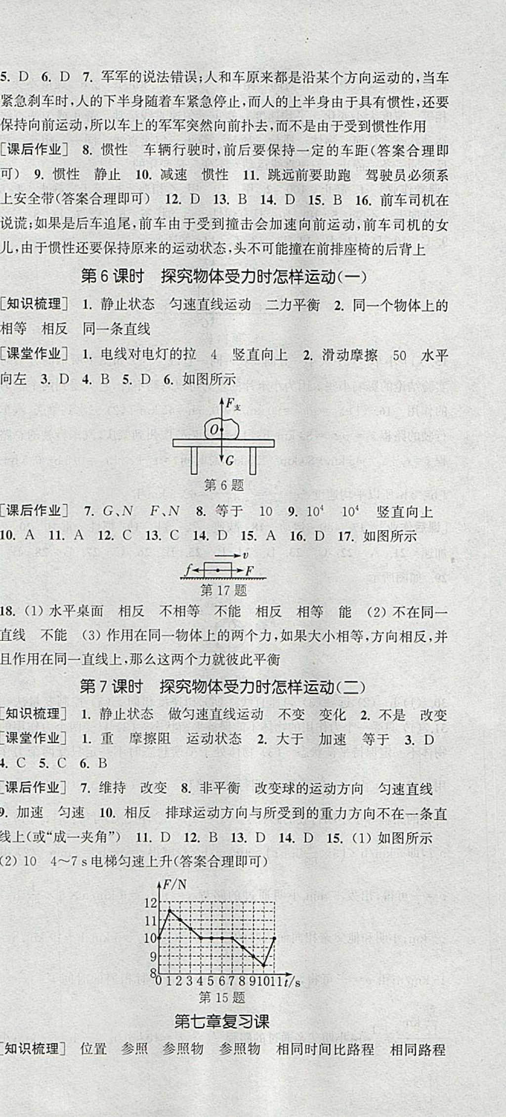 2018年通城學典課時作業(yè)本八年級物理下冊滬粵版 參考答案第9頁