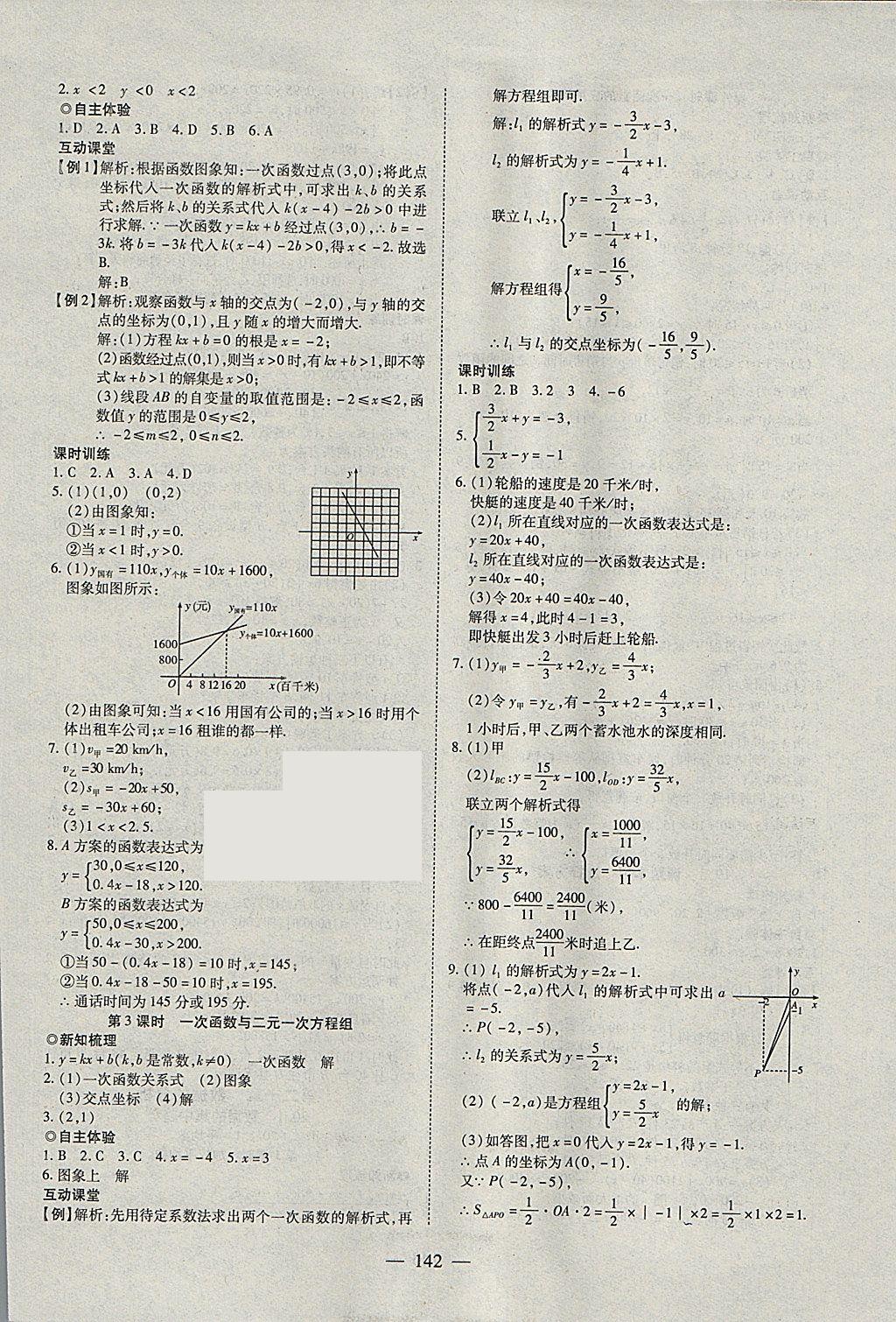 2018年有效课堂课时导学案八年级数学下册 参考答案第18页