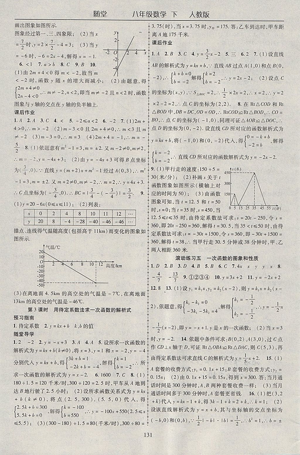 2018年隨堂1加1導(dǎo)練八年級(jí)數(shù)學(xué)下冊(cè)人教版 參考答案第11頁(yè)