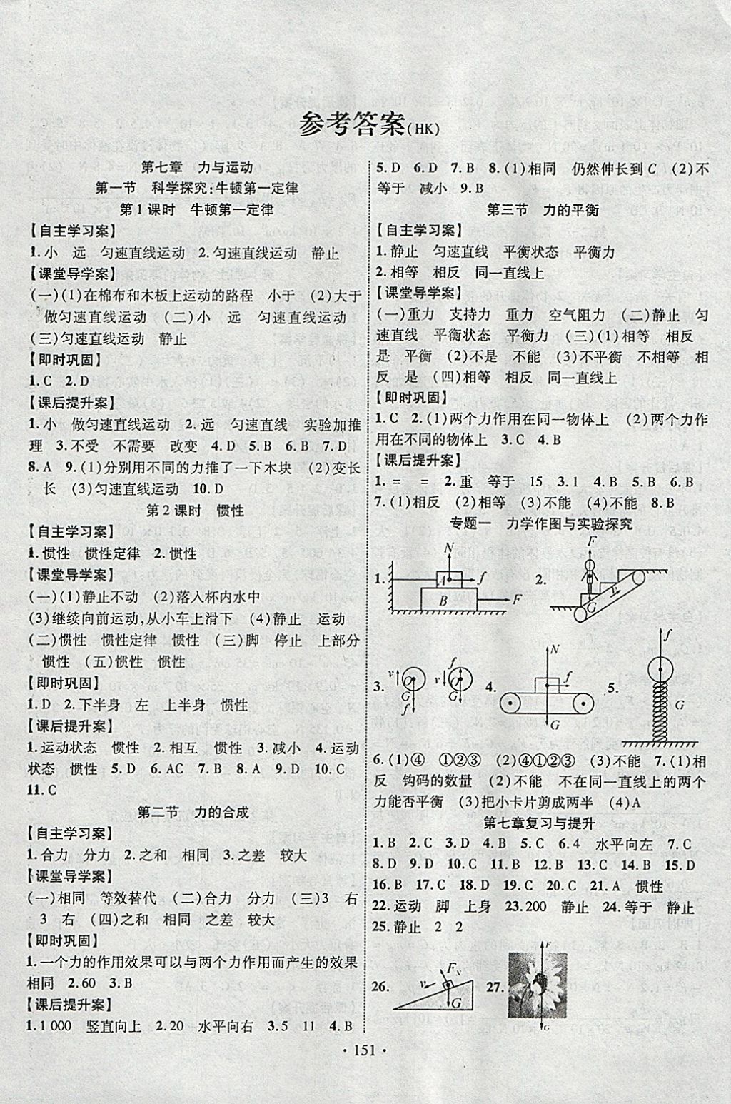 2018年課堂導練1加5八年級物理下冊滬科版 參考答案第1頁