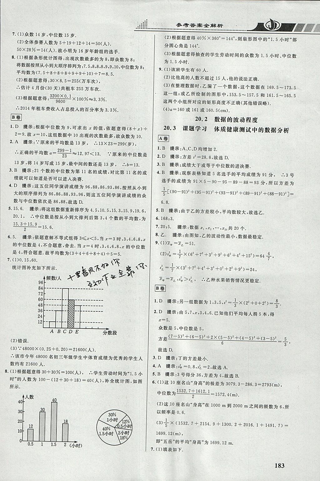 2018年重難點(diǎn)手冊(cè)八年級(jí)數(shù)學(xué)下冊(cè)人教版 參考答案第24頁