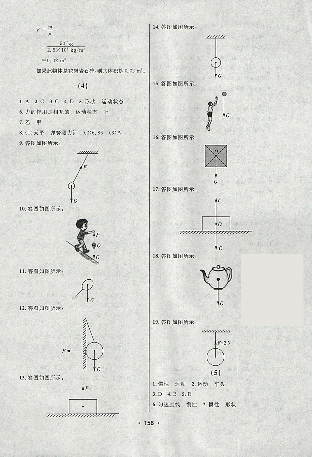 2018年試題優(yōu)化課堂同步八年級物理下冊人教版 參考答案第2頁