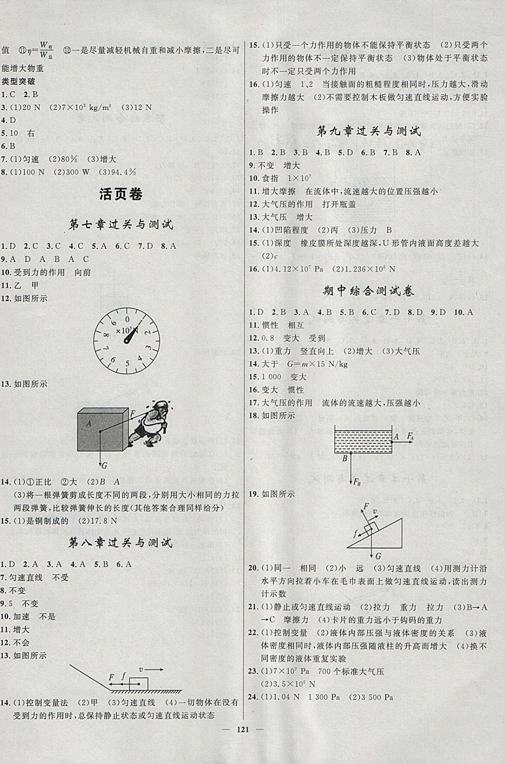 2018年奪冠百分百新導(dǎo)學(xué)課時(shí)練八年級(jí)物理下冊人教版 參考答案第11頁