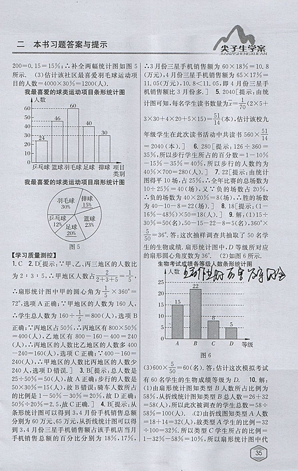 2018年尖子生学案八年级数学下册苏科版 参考答案第3页